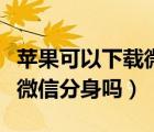 苹果可以下载微信分身软件吗（苹果可以下载微信分身吗）