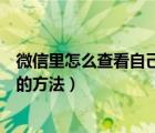 微信里怎么查看自己的年度账单（微信查看自己的年度账单的方法）