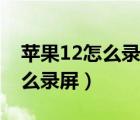 苹果12怎么录屏的时候加入声音（苹果12怎么录屏）