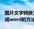 图片文字转换为word小技巧（图片文字转换成word的方法）