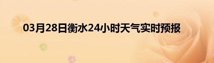 03月28日衡水24小时天气实时预报