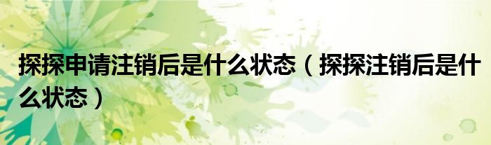 探探申请注销后是什么状态（探探注销后是什么状态）