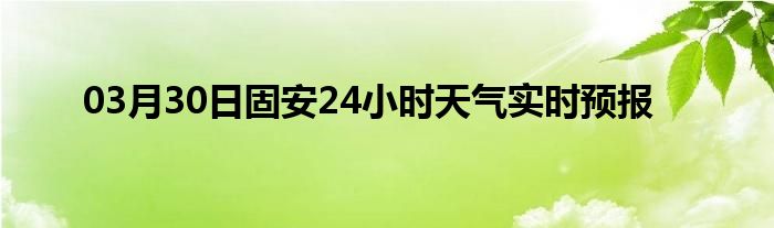 03月30日固安24小时天气实时预报