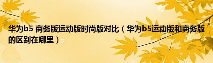 华为b5 商务版运动版时尚版对比（华为b5运动版和商务版的区别在哪里）