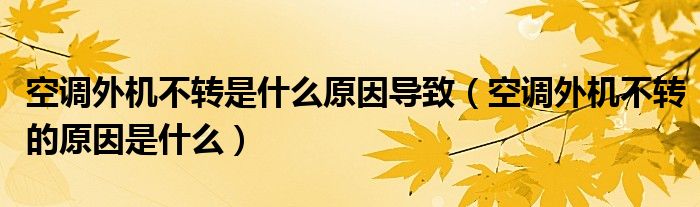 空调外机不转是什么原因导致（空调外机不转的原因是什么）