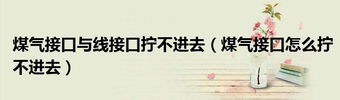 煤气接口与线接口拧不进去（煤气接口怎么拧不进去）