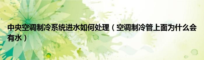 中央空调制冷系统进水如何处理（空调制冷管上面为什么会有水）