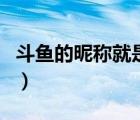 斗鱼的昵称就是账号吗（斗鱼昵称就是账号吗）