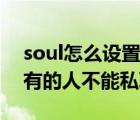 soul怎么设置别人不能和你私聊（soul怎么有的人不能私聊了）