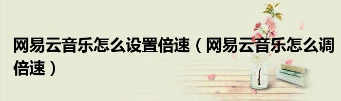 网易云音乐怎么设置倍速（网易云音乐怎么调倍速）