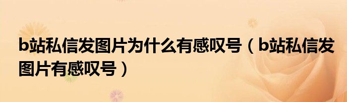 b站私信发图片为什么有感叹号（b站私信发图片有感叹号）