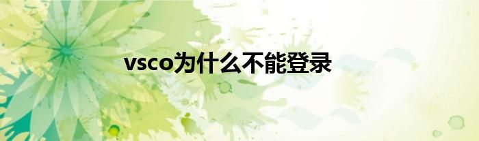vsco为什么不能登录
