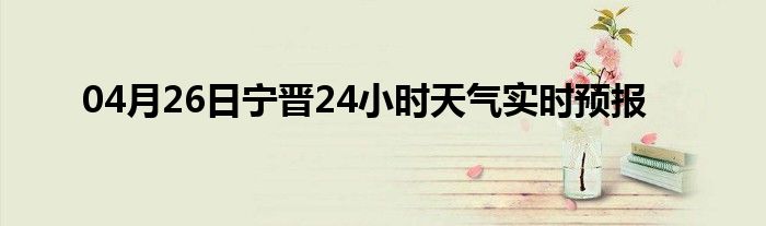 04月26日宁晋24小时天气实时预报