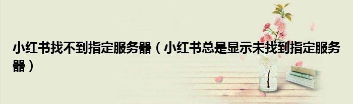 小红书找不到指定服务器（小红书总是显示未找到指定服务器）