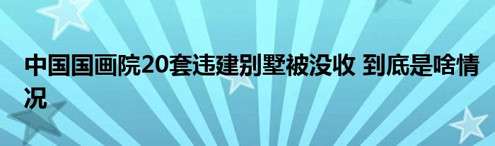 中国国画院20套违建别墅被没收 到底是啥情况