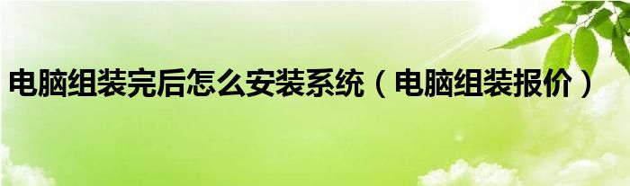 电脑组装完后怎么安装系统（电脑组装报价）