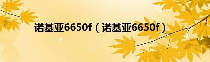 诺基亚6650f（诺基亚6650f）