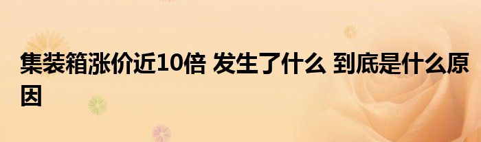 集装箱涨价近10倍 发生了什么 到底是什么原因