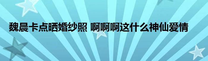 魏晨卡点晒婚纱照 啊啊啊这什么神仙爱情