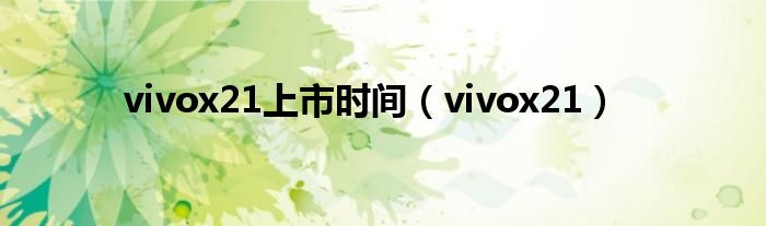 vivox21上市时间（vivox21）