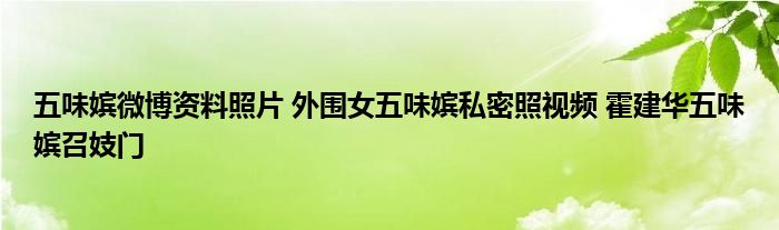 五味嫔微博资料照片 外围女五味嫔私密照视频 霍建华五味嫔召妓门