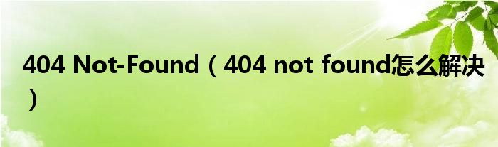 404 Not-Found（404 not found怎么解决）