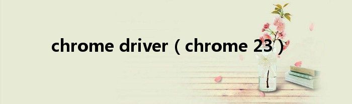 chrome driver（chrome 23）