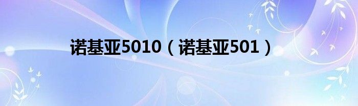 诺基亚5010（诺基亚501）