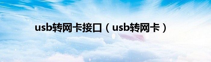 usb转网卡接口（usb转网卡）