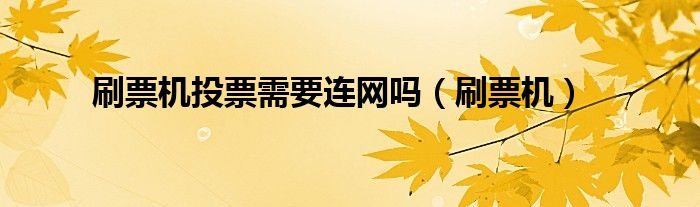 刷票机投票需要连网吗（刷票机）