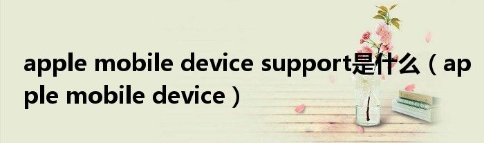 apple mobile device support是什么（apple mobile device）