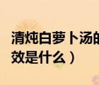 清炖白萝卜汤的功效窍门（清炖白萝卜汤的功效是什么）