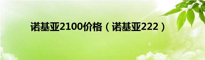 诺基亚2100价格（诺基亚222）