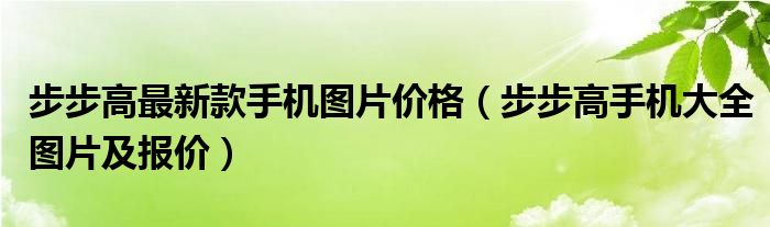 步步高最新款手机图片价格（步步高手机大全图片及报价）