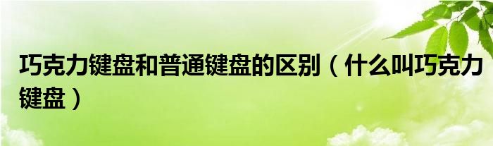 巧克力键盘和普通键盘的区别（什么叫巧克力键盘）