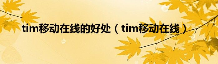 tim移动在线的好处（tim移动在线）