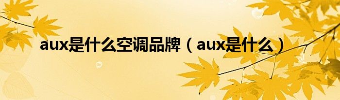 aux是什么空调品牌（aux是什么）