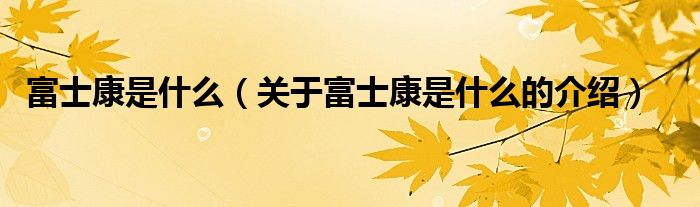 富士康是什么（关于富士康是什么的介绍）