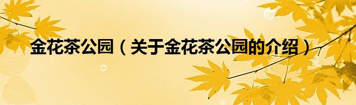 金花茶公园（关于金花茶公园的介绍）