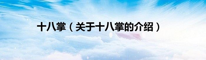 十八掌（关于十八掌的介绍）