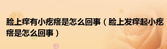 脸上痒有小疙瘩是怎么回事（脸上发痒起小疙瘩是怎么回事）