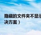 隐藏的文件夹不显示（无法显示隐藏文件或文件夹的完整解决方案）