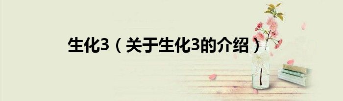 生化3（关于生化3的介绍）