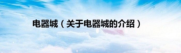 电器城（关于电器城的介绍）