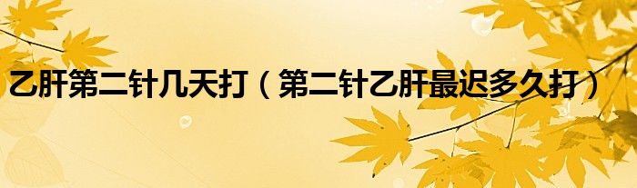 乙肝第二针几天打（第二针乙肝最迟多久打）