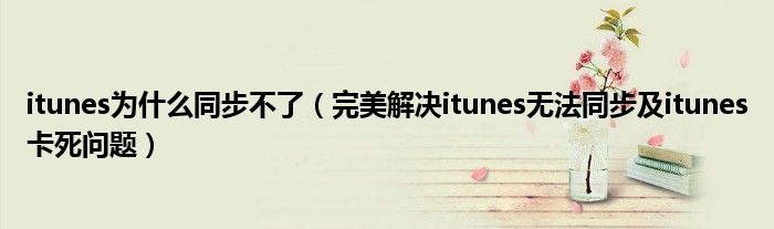 itunes为什么同步不了（完美解决itunes无法同步及itunes卡死问题）