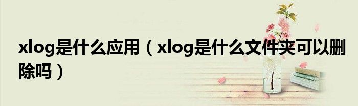 xlog是什么应用（xlog是什么文件夹可以删除吗）