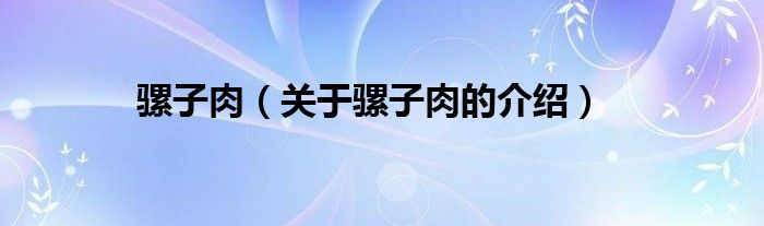骡子肉（关于骡子肉的介绍）