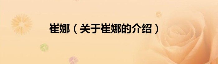 崔娜（关于崔娜的介绍）