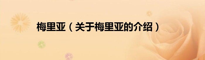 梅里亚（关于梅里亚的介绍）